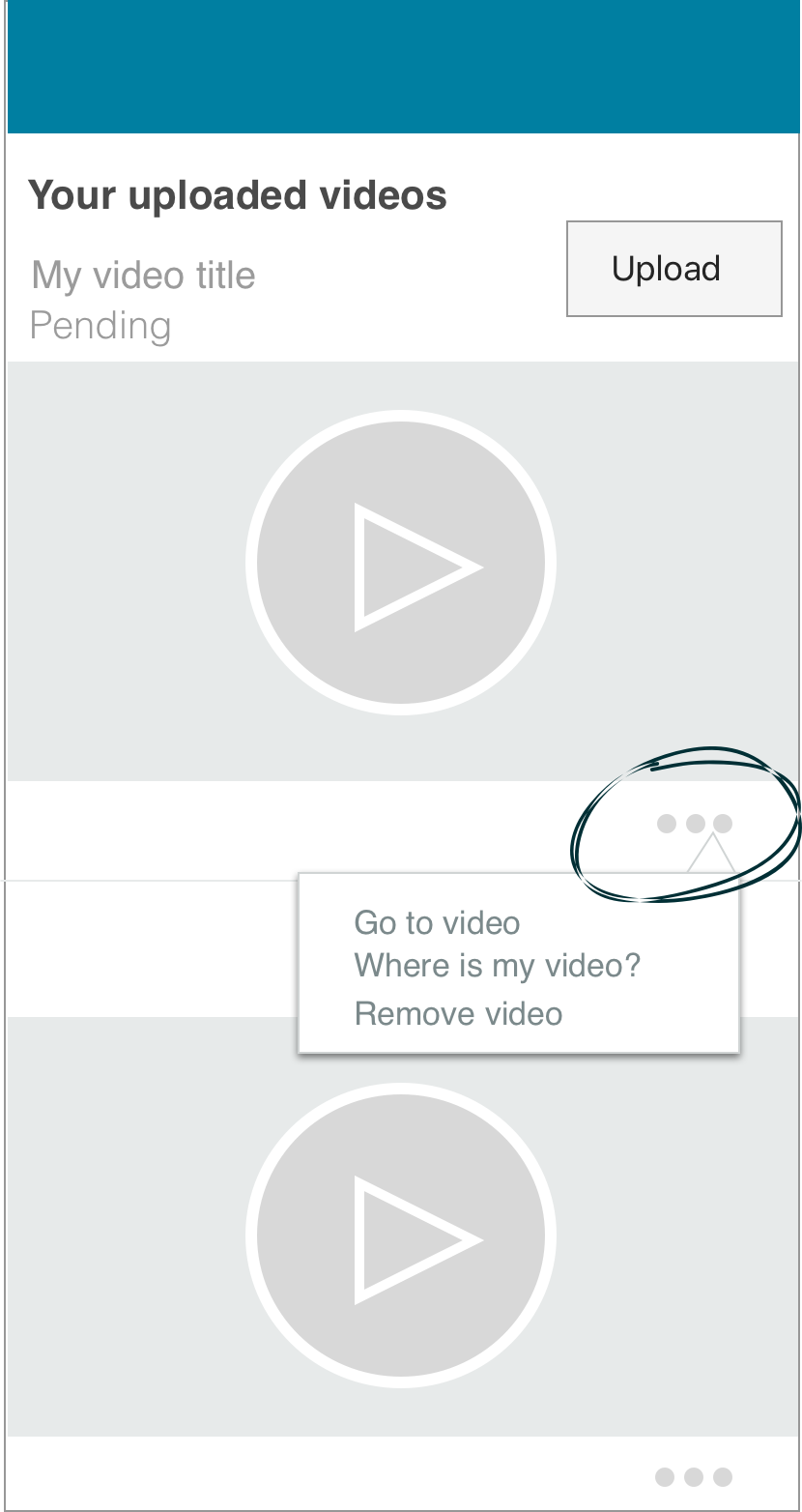 Wireframe of step five, options