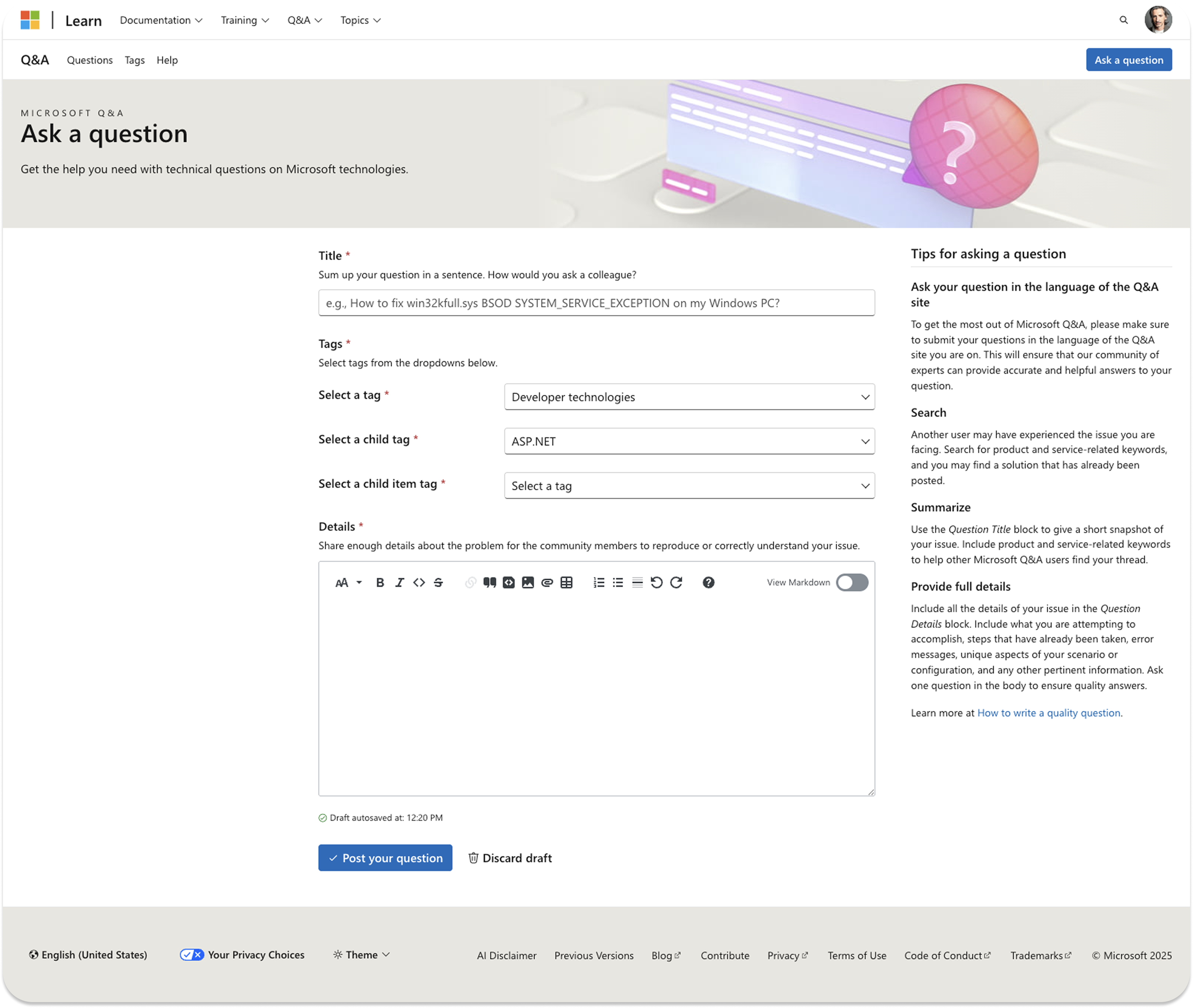 Before Tagging Interface