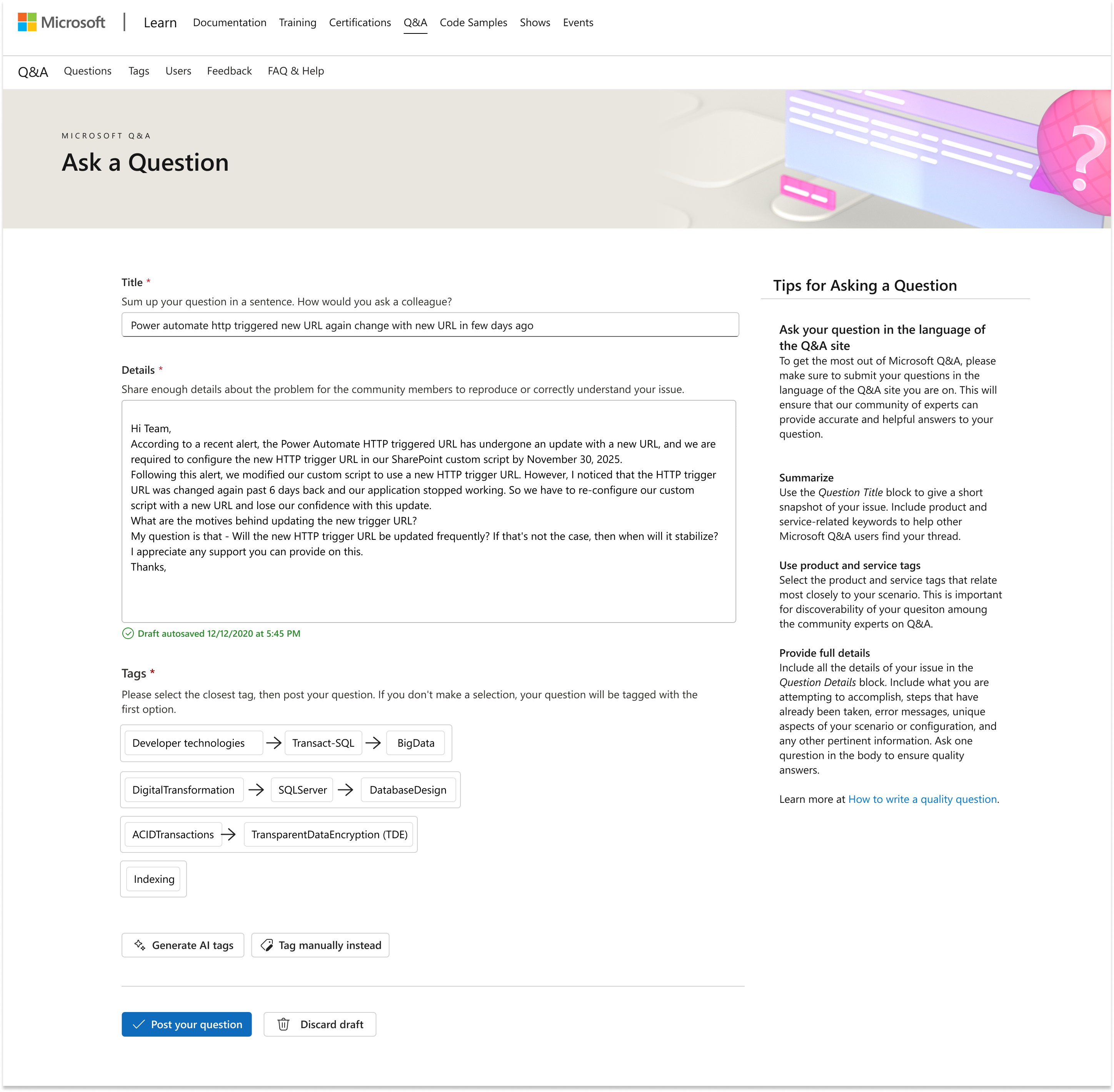AI-Powered Tag Suggestions Interface